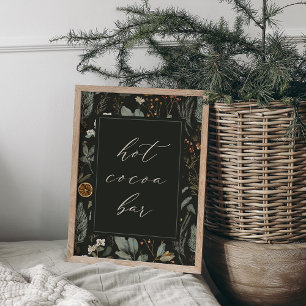 Winter Botanical Weihnachten Heißer Kakao Bar Schi Poster
