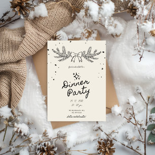 Winter Botanical Weihnachts-Dinnerparty Einladung