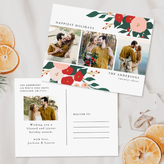 Winter Botanicals 4 Foto Urlaub Postkarte (Von Creator hochgeladen)