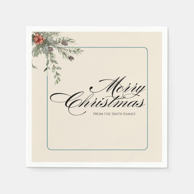 Winter Botanicals Christmas Party Foliage Serviette (Vorderseite)