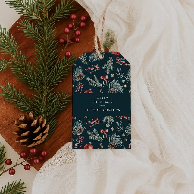 Winter Botanicals Coquette Bow | Christmas Geschenkanhänger (Von Creator hochgeladen)