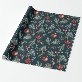 Winter Botanicals Coquette Schleife | Weihnachten Geschenkpapier