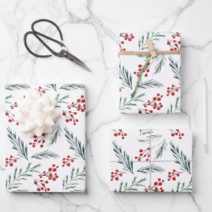 Winter Botanicals Eleganter Urlaub Geschenkpapier Set