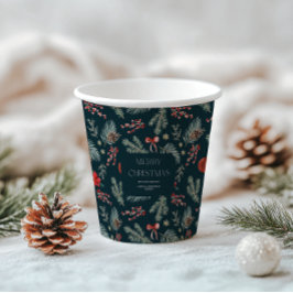 Winter Botanicals | Monogramm Weihnachten Pappbecher