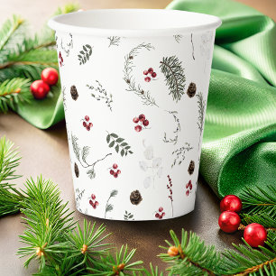 Winter botanisch pappbecher