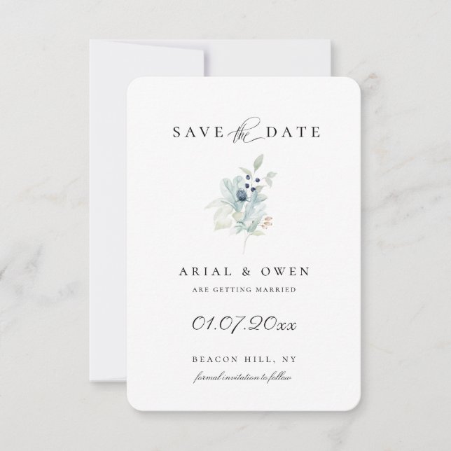 Winter botanisch Save the Date Ankündigung (Vorderseite)