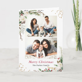 Winter Botanische 2 Foto Collage Gefundener Gruß Feiertagskarte