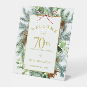 Winter Botanische 70. Geburtstagsparty Willkommen Sockelschild