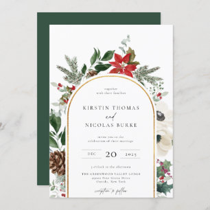 Winter Botanische Blumengestelle Einladung