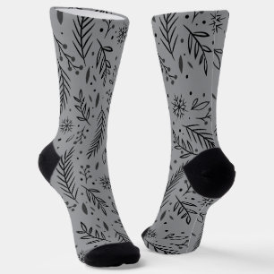 Winter Botanische Crew Socken - Grau