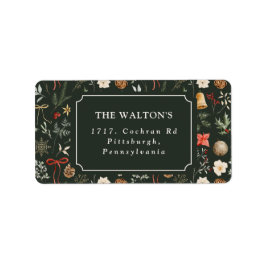 Winter Botanische Festtage Weihnachten Rücksendead Adressaufkleber