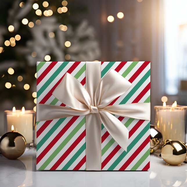 Winter Botanische Streifen Polka Dot Weihnachten Geschenkpapier Set (Von Creator hochgeladen)