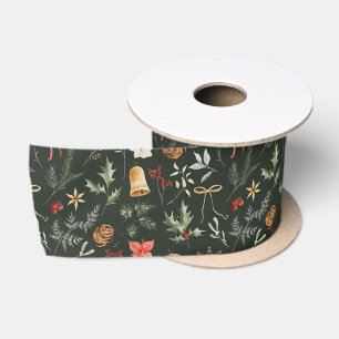 Winter Botanisches Festtagsband Satinband