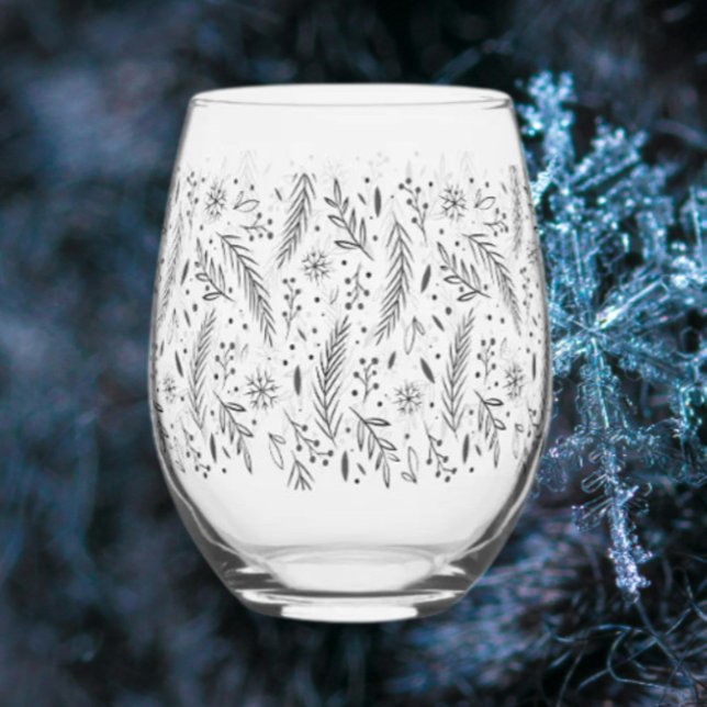 Winter Botanisches, stemless-Weinglas Weinglas Ohne Stiel (Von Creator hochgeladen)