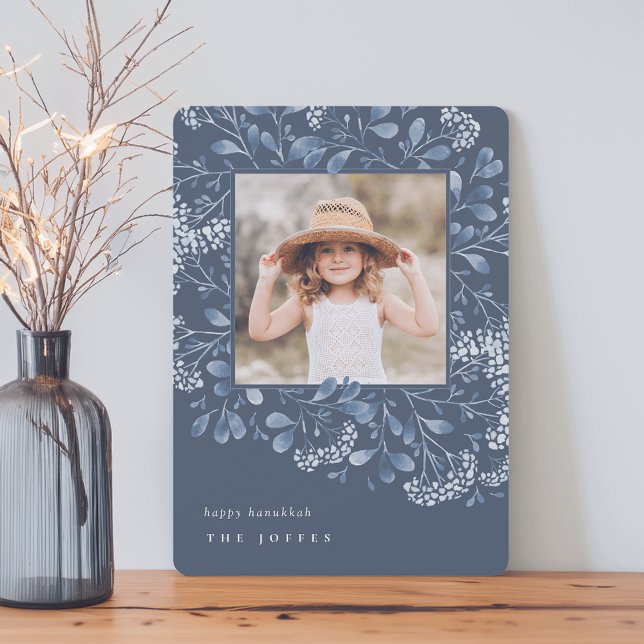 Winter Bouquet | Hanukkah-Foto Feiertagskarte (Von Creator hochgeladen)