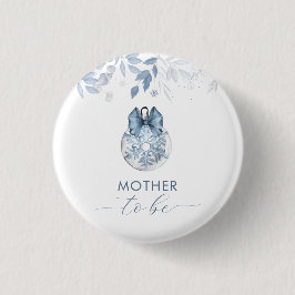 Winter Bow Snowflake Mother To Be Baby Shower Button