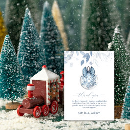 Winter Bow Snowflake Ornament Baby Shower Dankeskarte