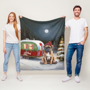 Winter Boxer Caravan Weihnachtsabenteuer Fleecedecke