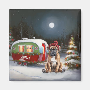 Winter Boxer Caravan Weihnachtsabenteuer Magnet