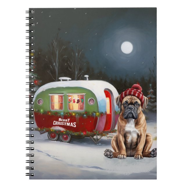 Winter Boxer Caravan Weihnachtsabenteuer Notizblock (Vorderseite)