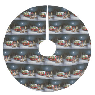 Winter Boxer Caravan Weihnachtsabenteuer Polyester Weihnachtsbaumdecke