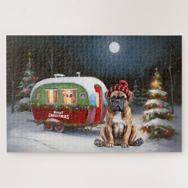 Winter Boxer Caravan Weihnachtsabenteuer Puzzle (Horizontal)