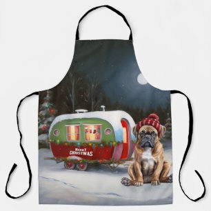 Winter Boxer Caravan Weihnachtsabenteuer Schürze