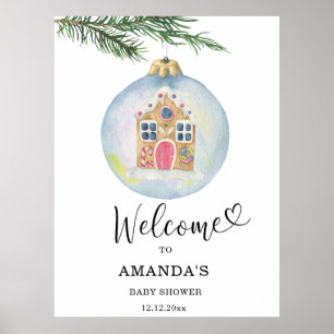 Winter Branch Babydusche Poster