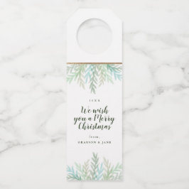 Winter Branchen Moderne Wasserfarben Flaschenanhänger