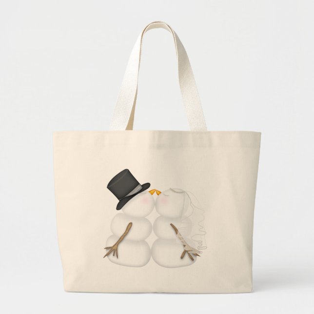 WINTER-BRAUT u. BRÄUTIGAM Snowman-Paare TASCHE (Vorne)