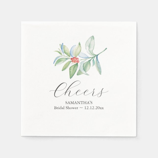 Winter Brautparty Cocktail Napkins Weihnachten Serviette (Vorderseite)