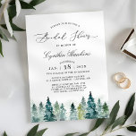 Winter Brautparty Eleganter Chic Pine Tree Forest Einladung<br><div class="desc">Diese elegante Winter-Einladung mit einem Aquarell-Kiefernwald-Hintergrund. Es ist perfekt für die Wintersaison einlädt. Mit unserem einfach zu bedienenden Designwerkzeug können Sie es einfach an Ihre Bedürfnisse anpassen. Für weitere Anpassungen klicken Sie bitte auf den Link "Weitere Anpassung" und verwenden Sie unser Design-Tool, um diese Vorlage zu ändern. Wenn Sie Hilfe...</div>