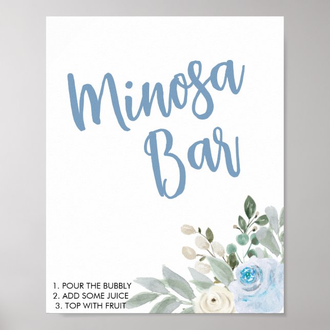 Winter Brautparty Mimosa Bar Sign Poster (Vorne)