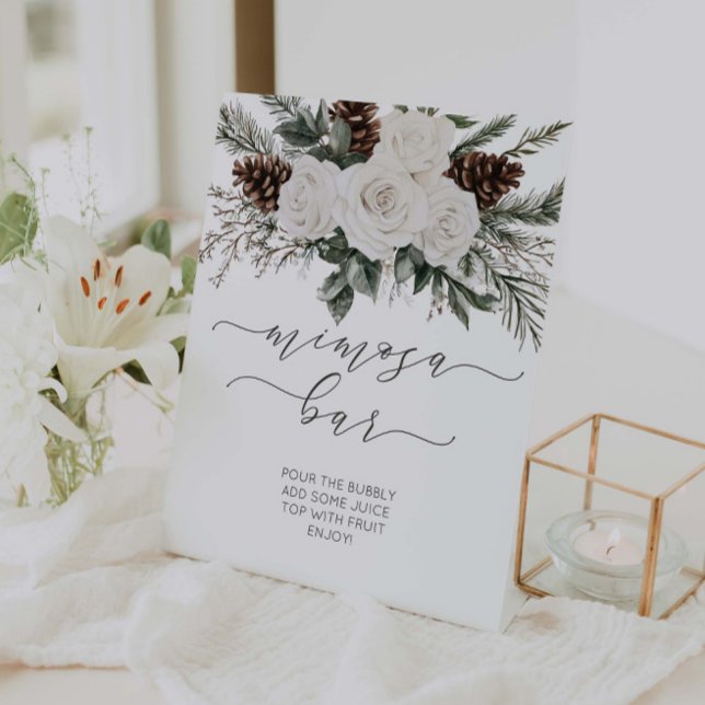 Winter Brautparty Mimosa Bar Sockelschild (Von Creator hochgeladen)