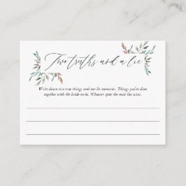 Winter Brautparty Zwei Wahrheiten und ein Lügenspi Begleitkarte