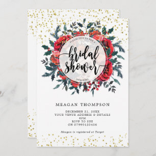 Winter-Brautpartyeinladungs-GoldGlitter Einladung