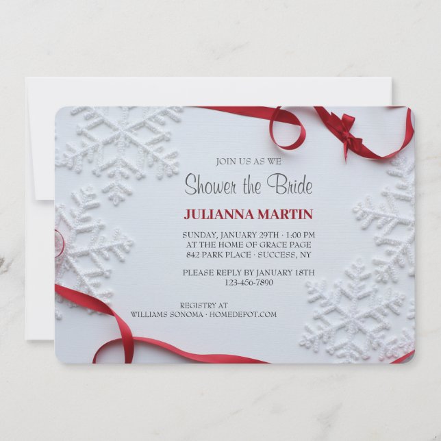 Winter Bridal Dusche Einladung (Vorderseite)