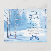 Winter Bridal Dusche Einladung Bäume Kaninchen