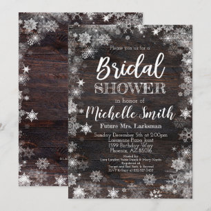 Winter Bridal Dusche Einladung, Rustic Bridal Einladung