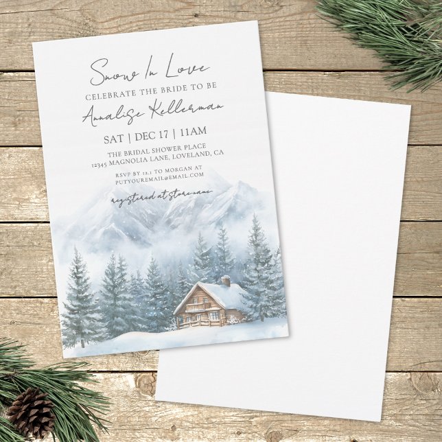 Winter Bridal Shower Einladung (Snow In Love Winter Bridal Shower Invitation)