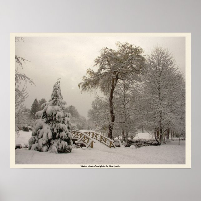 Winter Bridge Art Print Winter Forest Poster (Vorne)