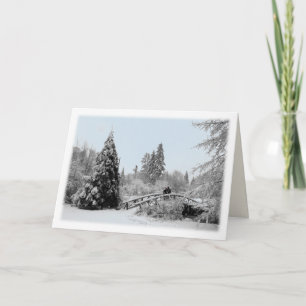 Winter Bridge Grußkarte Custom oder Blank Card Feiertagskarte