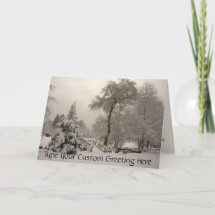 Winter Bridge Grußkarte Custom oder Blank Card Feiertagskarte