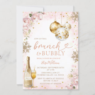 Winter Brunch und Bubbly Champagne Brautparty Einladung