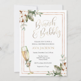 Winter Brunch und Bubbly Champagne Brautparty Einladung