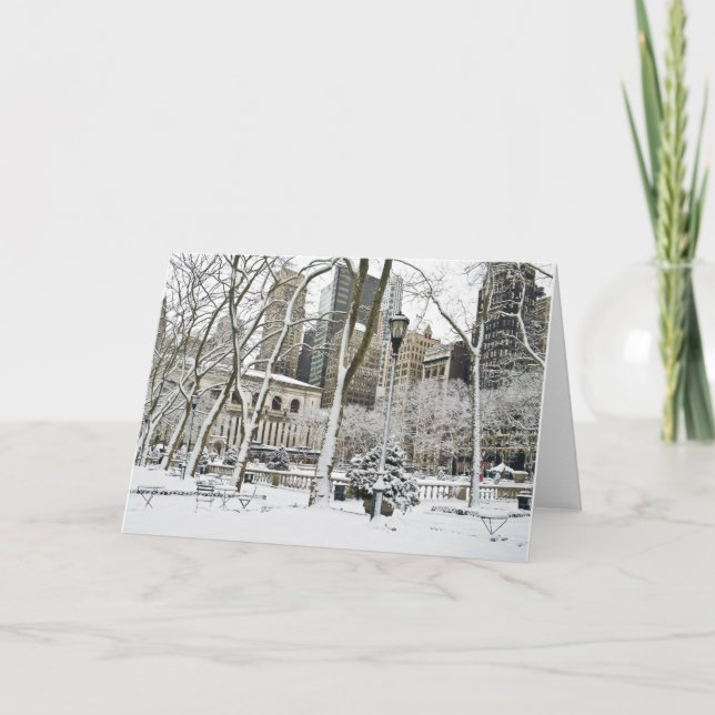 Winter Bryant Park Feiertagskarte (Vorderseite)