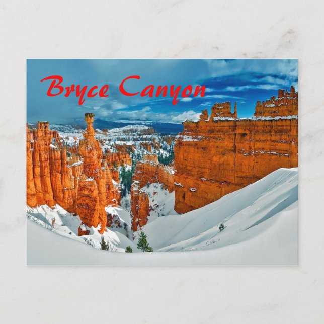 Winter Bryce Canyon Nationalpark Utah Postkarte (Vorderseite)