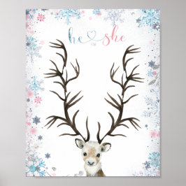 Winter buck oder tun Geschlecht zeigen Daumenabdru Poster