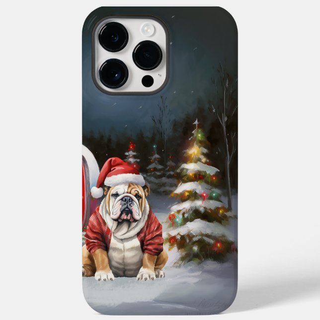 Winter Bulldog Caravan Weihnachtsabenteuer Case-Mate iPhone Hülle (Rückseite)