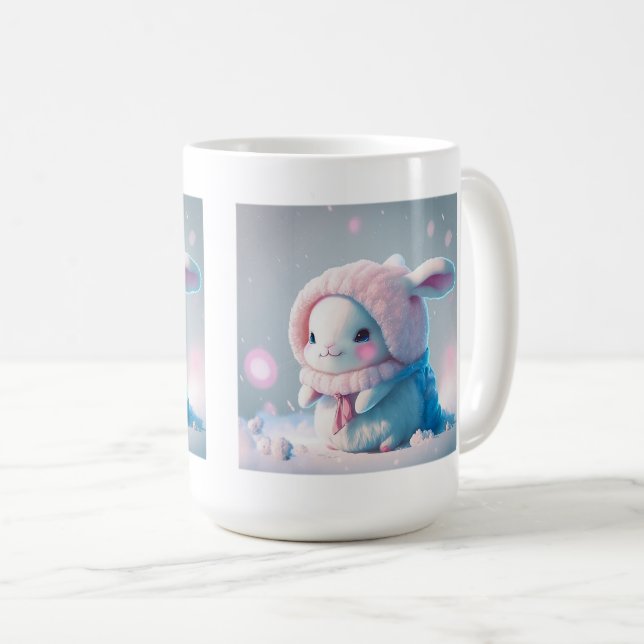 Winter Bunny Classic Tasse, 15 oz Kaffeetasse (VorderseiteRechts)